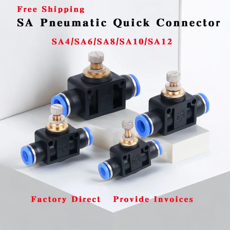 

20/50/100 Pcs SA Pneumatic Quick Connector Tube Air Quick Fittings Push In Hose Couping 4mm-12mm SA Throttle Valve Connector