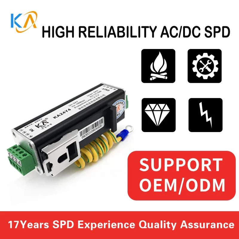 

Ka24Y4 Rail Type Control Signal Arrester Fire 24V Four-Wire Rs485 Industrial Control Signal Surge Protector