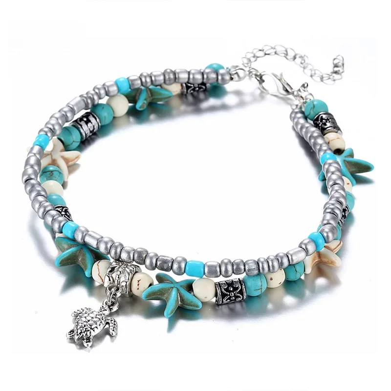 European and American cross-border fashion simple starfish turtle foot accessories beach retro fashion accessories