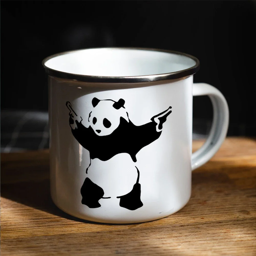 

funny Panda Street Art Graffiti Urban Artwork Spray Painter Enamel Mug Coffee Tea Cup Camping Gift Unique Funny Office