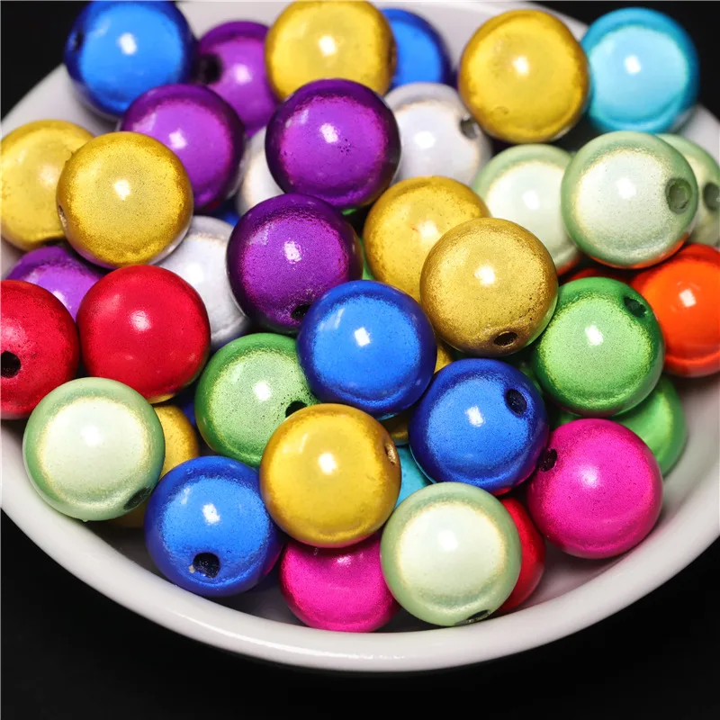 Dreamzeal Round 4mm 6mm 8mm 10mm 12mm Random Mixed Colorful Acrylic Plastic Loose Beads For Jewelry Making DIY Bracelet random mixed light spring colors heart oval shapes acrylic plastic loose beads for jewelry making diy findings