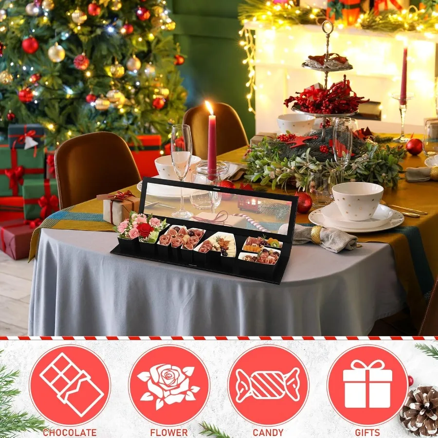 8 Pack Christmas Letter Shaped Empty Gift Boxes for Holiday Gift Wrapping Fillable Christmas Party Favors Candy Presents Packag