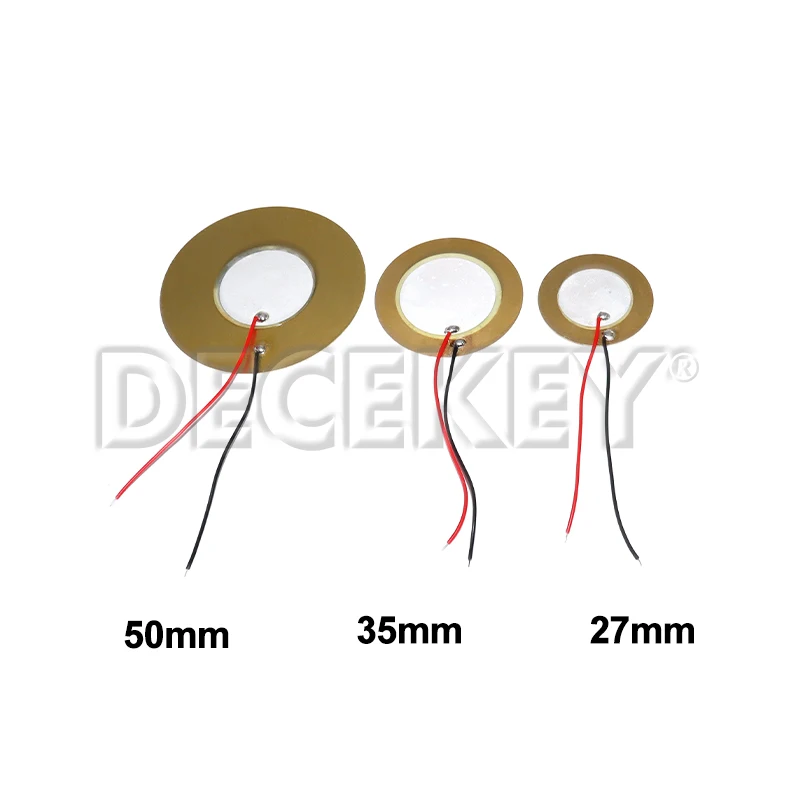 5/10/20PCS 버저 압전 피에조 세라믹 웨이퍼 플레이트 피에조 요소 직경 12MM 15MM 18MM 20MM 27MM 35MM 50MM 와이어 포함