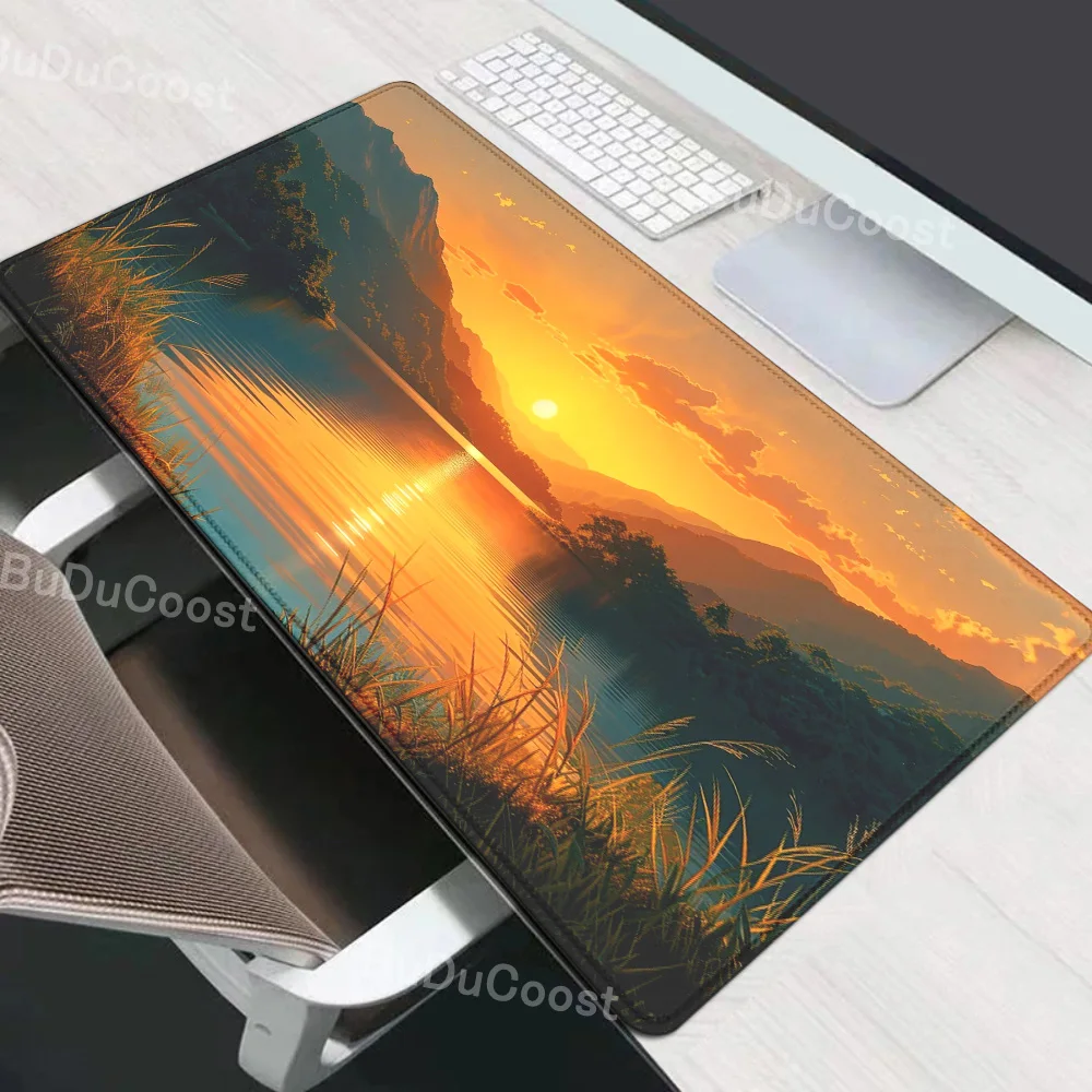 500x1000mm HD-Druck Gummi Mauspad Landschaft Berg Sonnen untergang Cartoon Mouse pad xxl Extended Pad Maus Computer rutsch fester Teppich – Detail 8