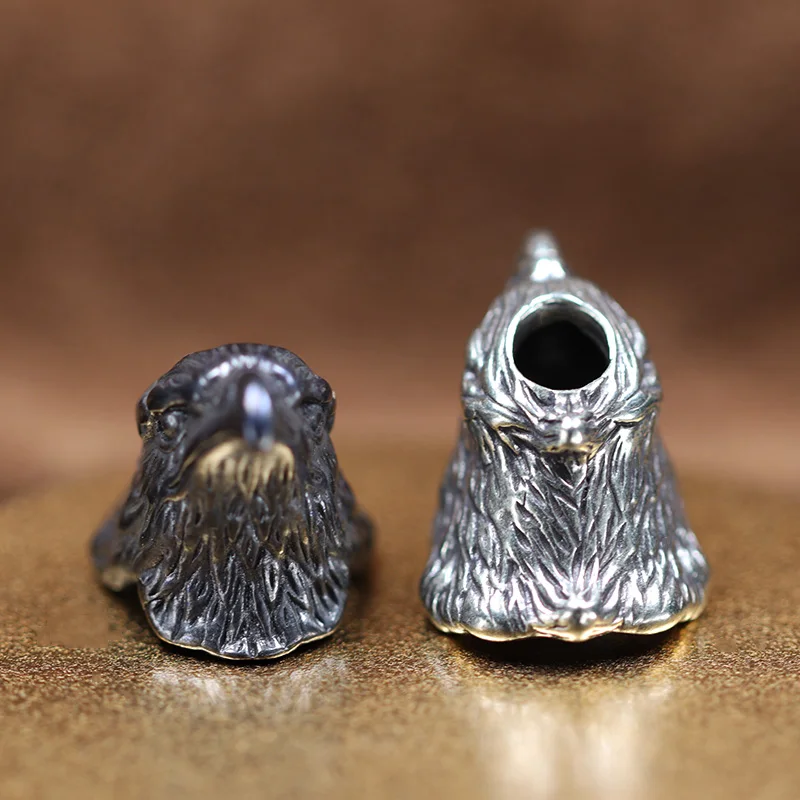 Animal Eagle Head Sculpture Brass Knife Bead EDC Outdoor DIY