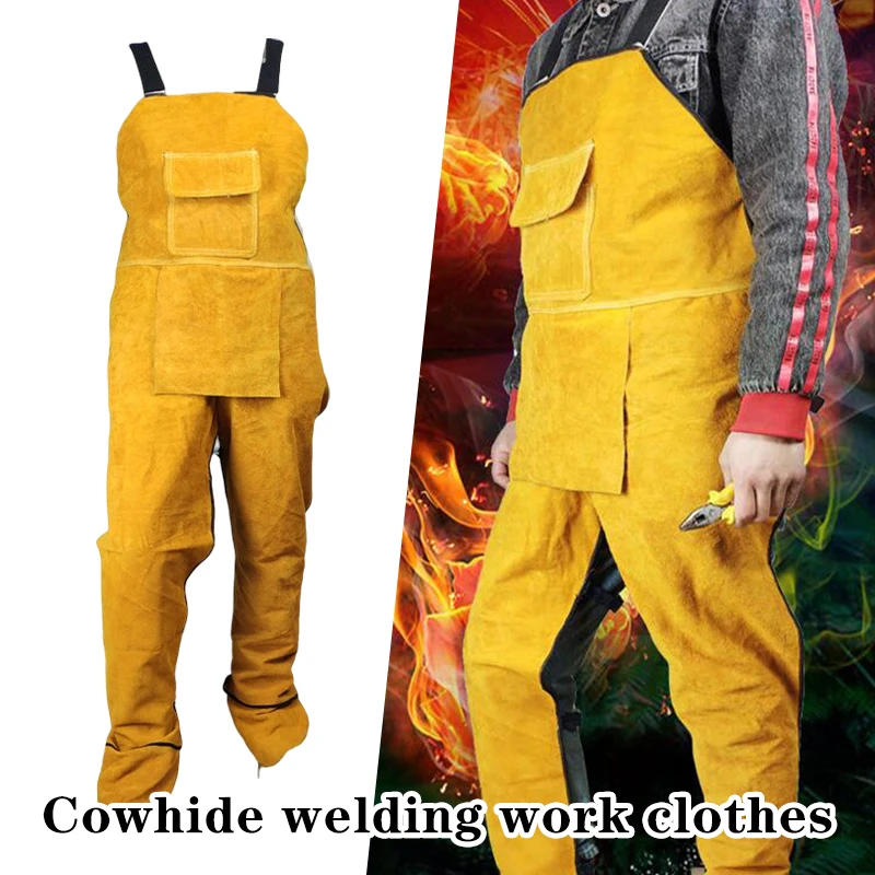Cowhide Welder Apron Heat Insulation Wear-Resistant Fire-Proof Safety Heavy Duty Leather