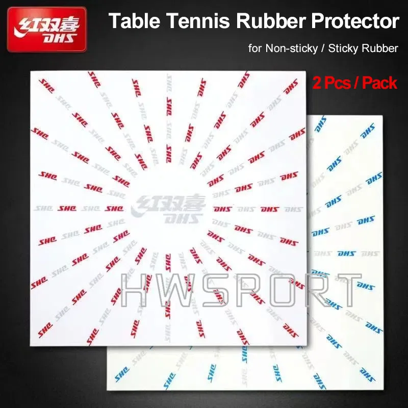 DHS Table Tennis Rubber Protector Film 2 Pcs for Non-sticky Sticky Rubber Ping Pong Accessories table tennis protector