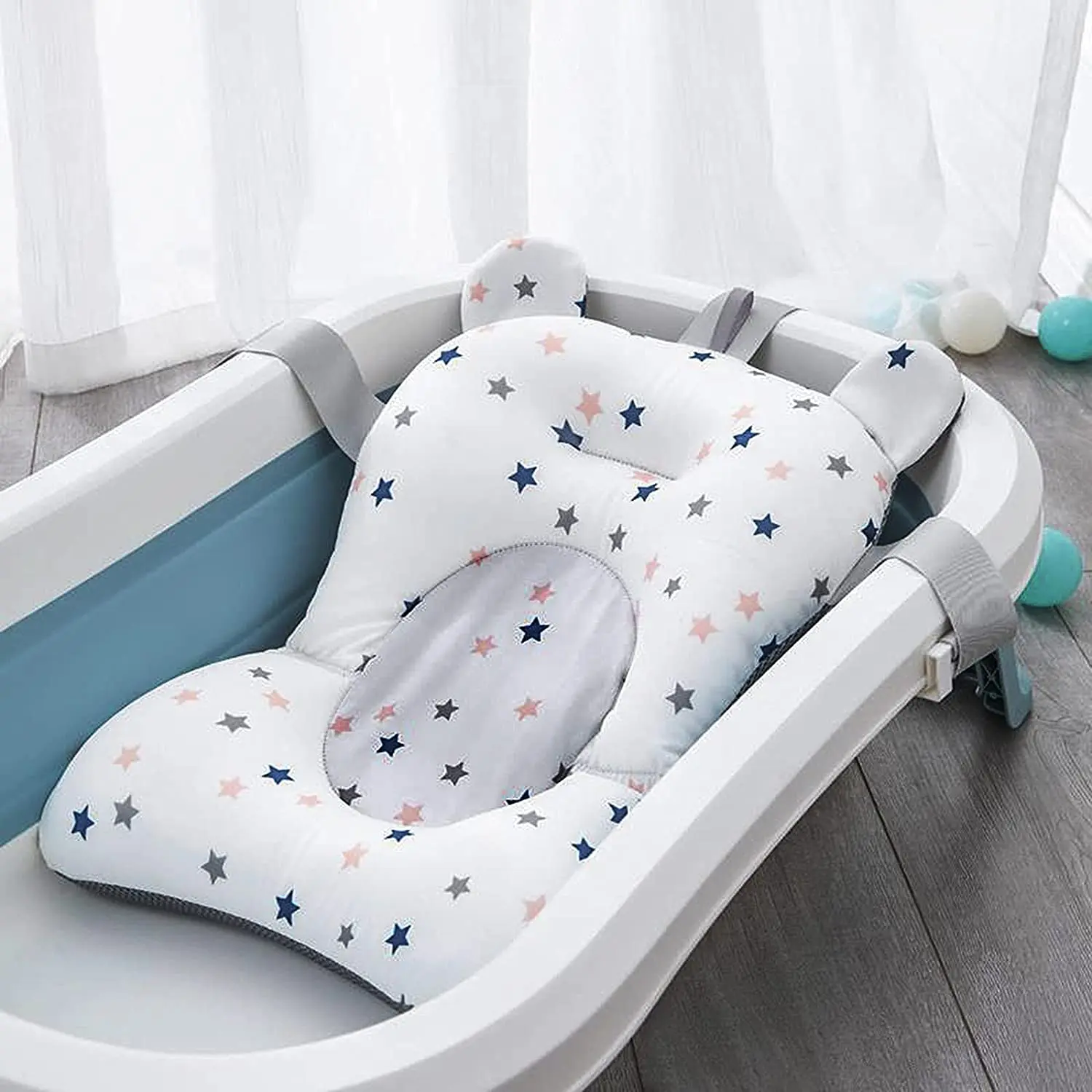 

Baby Bath Cushion Pad Newborn Bathtub Mat Infant Bath Supporter Net Baby Bathtub Pillow Nonslip Floating Bathing Tub Seat