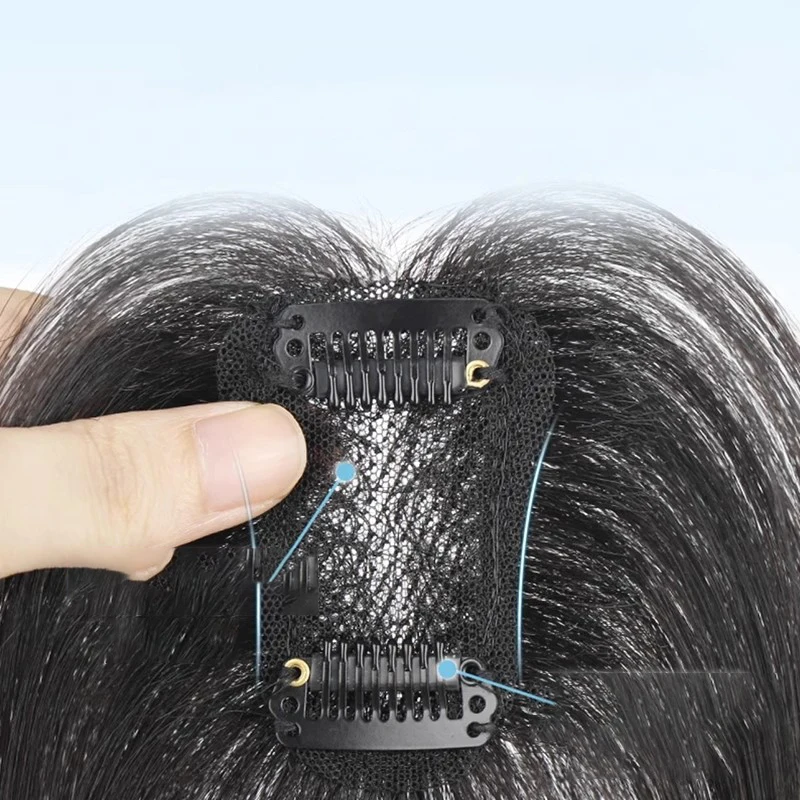 Synthetische gerade Pony Air Bangs Haarverlängerung Naturhaar Pony für Frauen Falscher Pony Schwarz Täglich Braun Frau Alltagskleidung – Detail 6