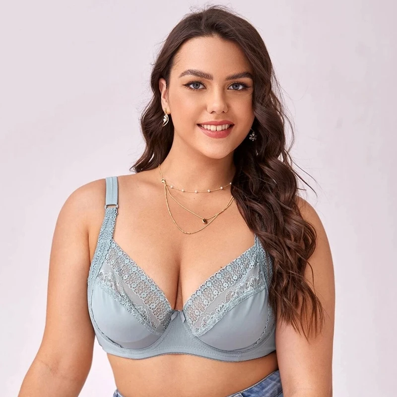 Beauwear 36E 80E 3/4 Cup Bra Lace Trim Underwer Unlined Brassiere non-padded Bras for Women