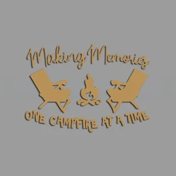 Campfire Memories: Creative & Humorous Stickers for Cartoon Enthusiasts - Premium Car Decor (Star gold)
