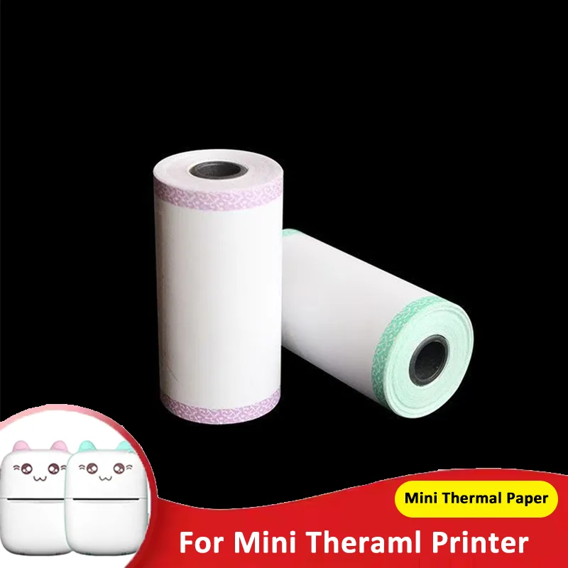 57x30mm 3색 무접착식 엣지 페이퍼, 휴대용 프린터 스티커용 컬러 테두리가 있는 흰색 롤