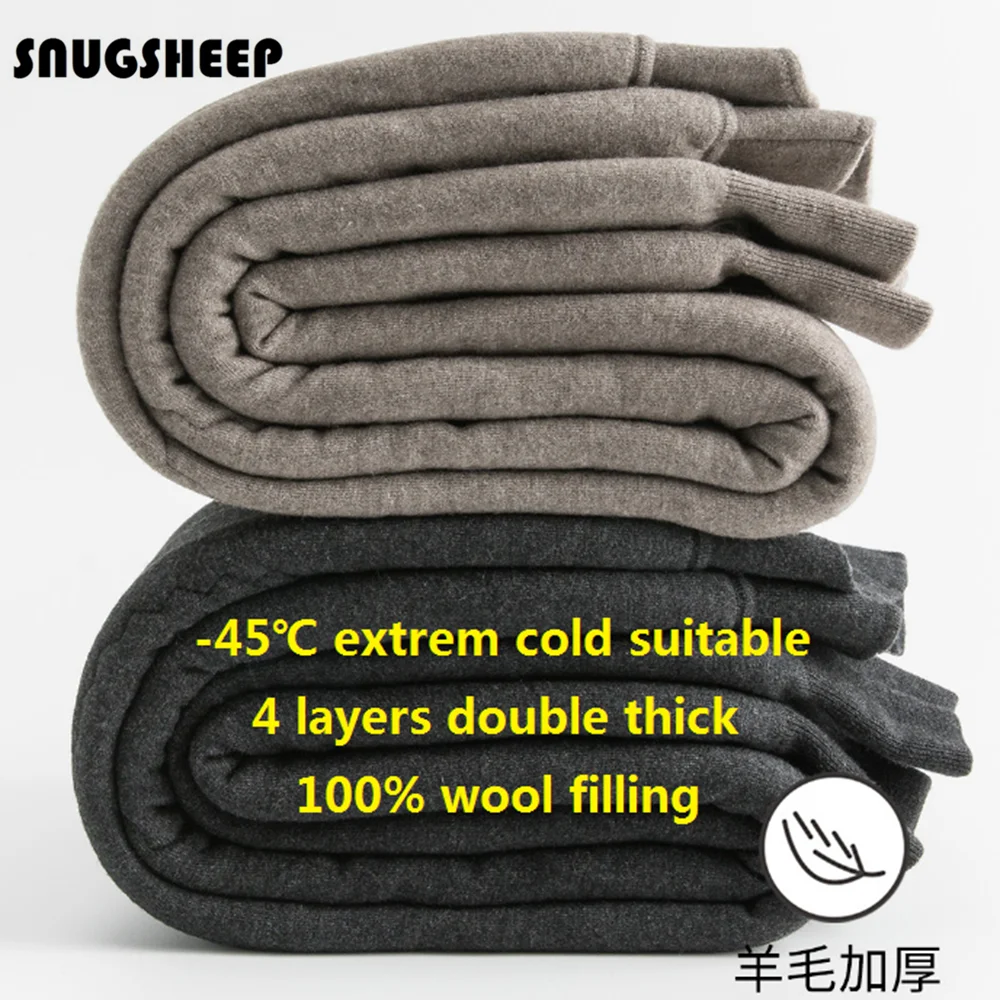 Thick Warm Merino Wool Leggings Man Winter Thermo Thermal Men Underwear Thermos Women Clothing Man Long Johns Clothes for thermal underwear sets