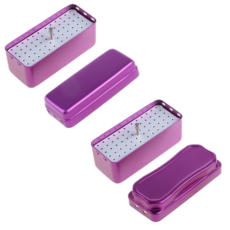

72 Hole Aluminium Autoclave Sterilizer Case Burs Dental Files Holder Box For Oral Care Tools