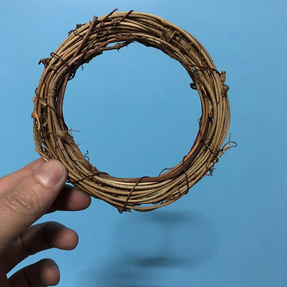 8/10/15/20/25/30cm runde natürliche Rattan Ring Weihnachts girlande hängende Verzierung DIY Blumenkranz Hochzeits dekoration Wohnkultur – Detail 8