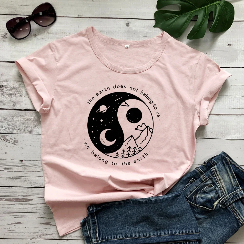 

Y2k Aesthetic Summer Loose T-shirt The Earth Does Not Belong To Us Top Unisex Summer Ethical Vegetarian Graphic Tees Tops