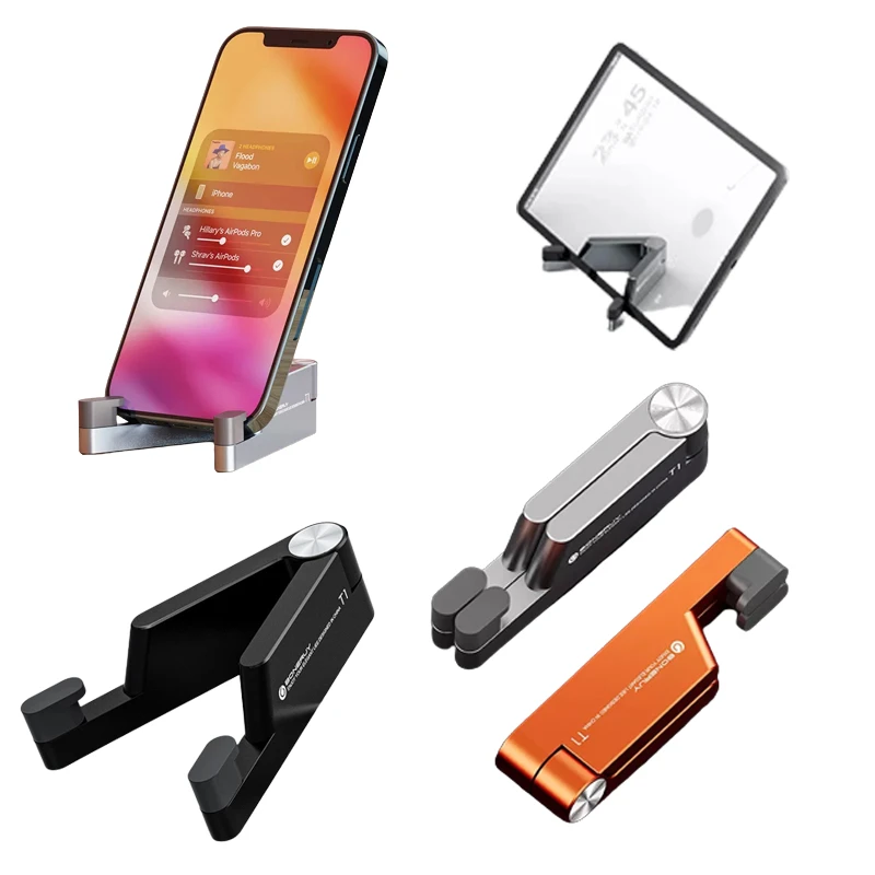 car mount phone holder Metal Aluminum Portable Foldable Desk Holder Bracket Mobile Phone Stand For iphone iPad Samsung Tablet PC Universal Adustable mobile phone stand for desk