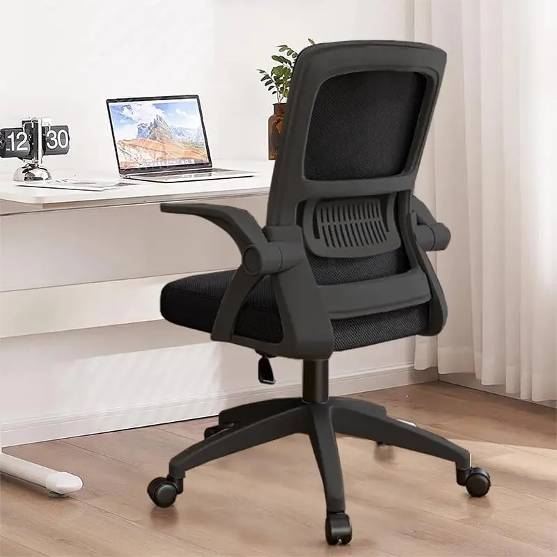 Office Chair, Ergonomic Desk Breathable Mesh Swivel Chair with Flip-Up Arms and Lumbar Support Computer for Home Office