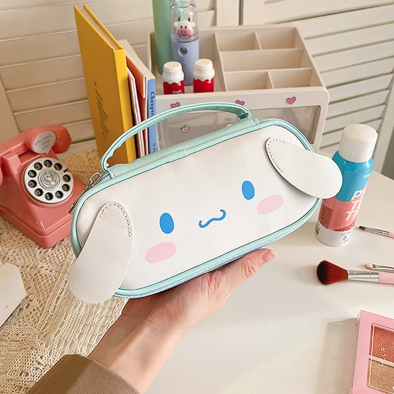 Sanrio Kuromi Cinnamoroll 멜로디 Pochacco 연필 용량 펜 케이스 귀여운 화장품 가방 여자 학생 용품 문구 선물