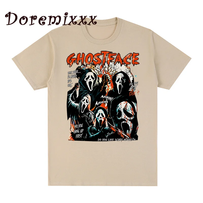 Vintage Ghostface Scary Movie Tshirt Horror Movie Men T Shirt Retro 90s