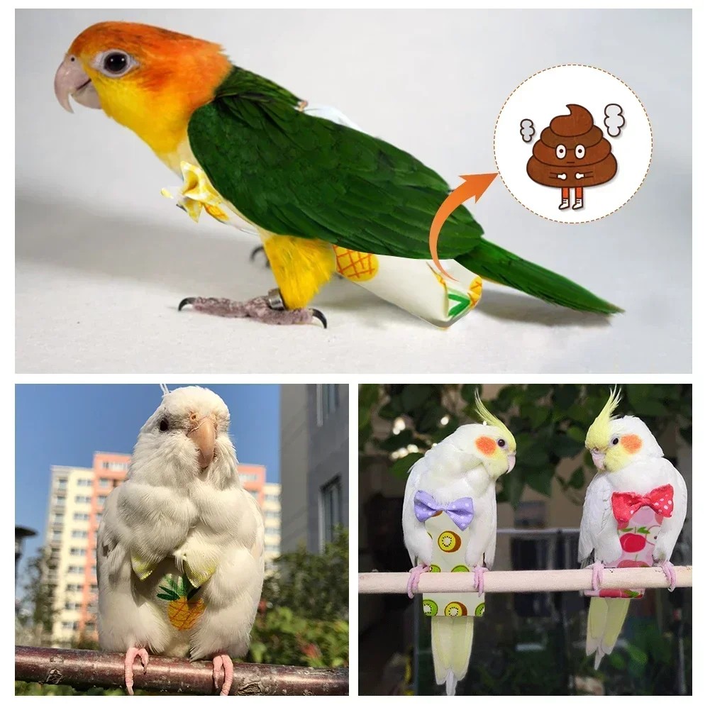 Pet Bird Diaper Parrot Pigeon Diaper Flight Suit Bird Nappy Parrot Clothes for Small Medium Birds