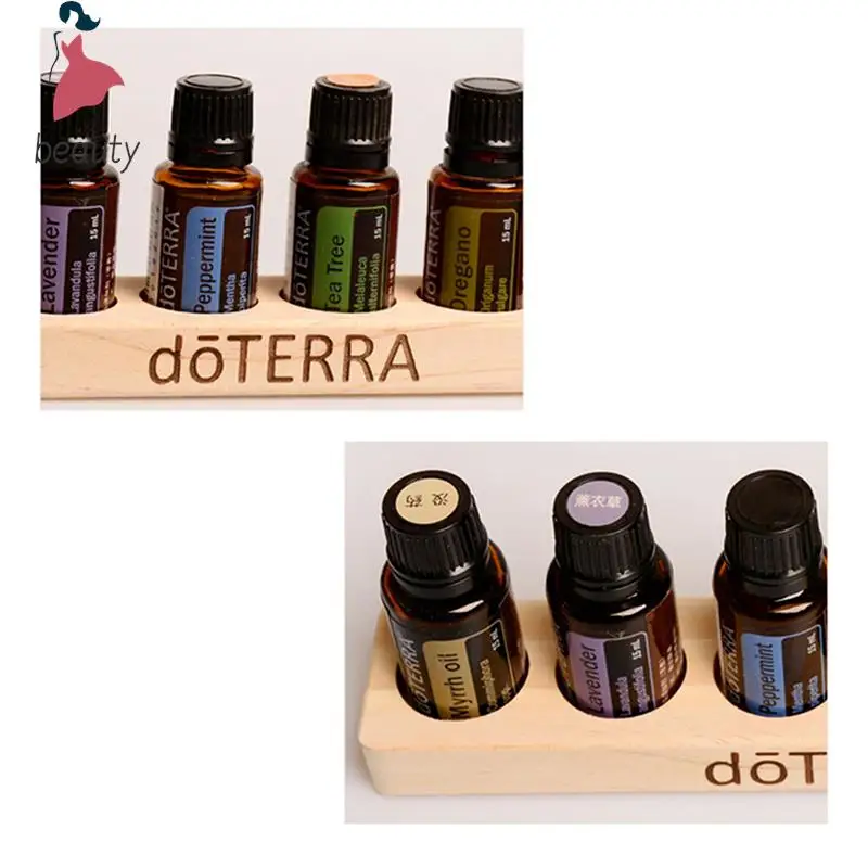 1Pc Espositore In Legno Per Olio Essenziale Espositore Per Olio Essenziale A 6 Fori Liscio Per Portabottiglie Di Profumo Di Oli Essenziali Doterra