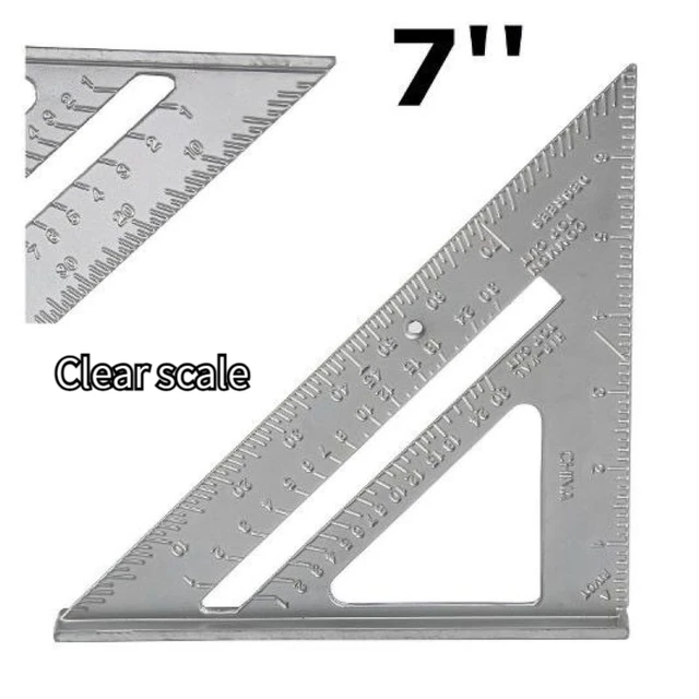 7 "Aluminum Alloy Triangle Ruler Precise Thickened Angle Ruler Aluminum Alloy Woodworking Measurement Woodworking Triangle Ruler 4