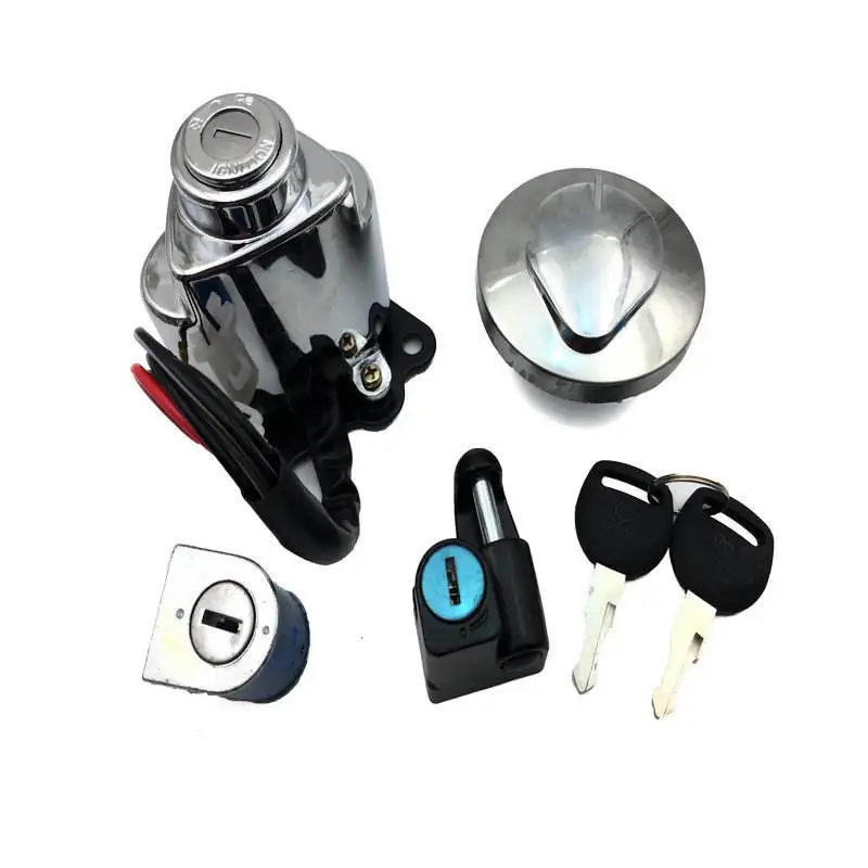 Aluminum Ignition Gas Cap Helmet Steering Lock Set For Honda Shadow Vlx Vt 400 600 750 Steed 400