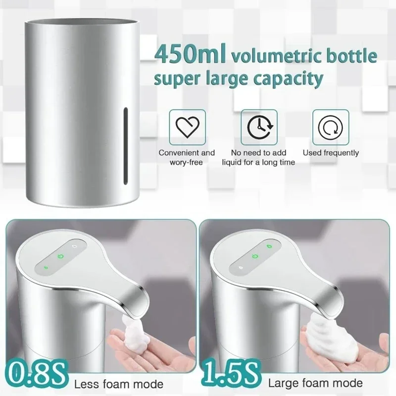 New Xiaomi 450 ML Soap Dispenser Automatic Touchless USB Rechargeable Electric Foam Soap Dispenser Adjustable Waterproof