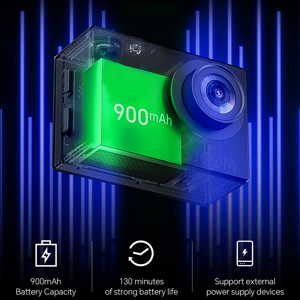 SJCAM SJ4000 어린이용 액션 카메라, WIFI AIR 듀얼 스크린 4K 카메라, 사각형 박스형 액션 카메라, 30M 방수 케이스 지원, 공식