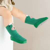 Autumn Winter Korean Baby Anti Slip Walking Shoes Spring Newborn Infant Floor Sock Cartoon Boy Leather Soled Socks First Walkers 4