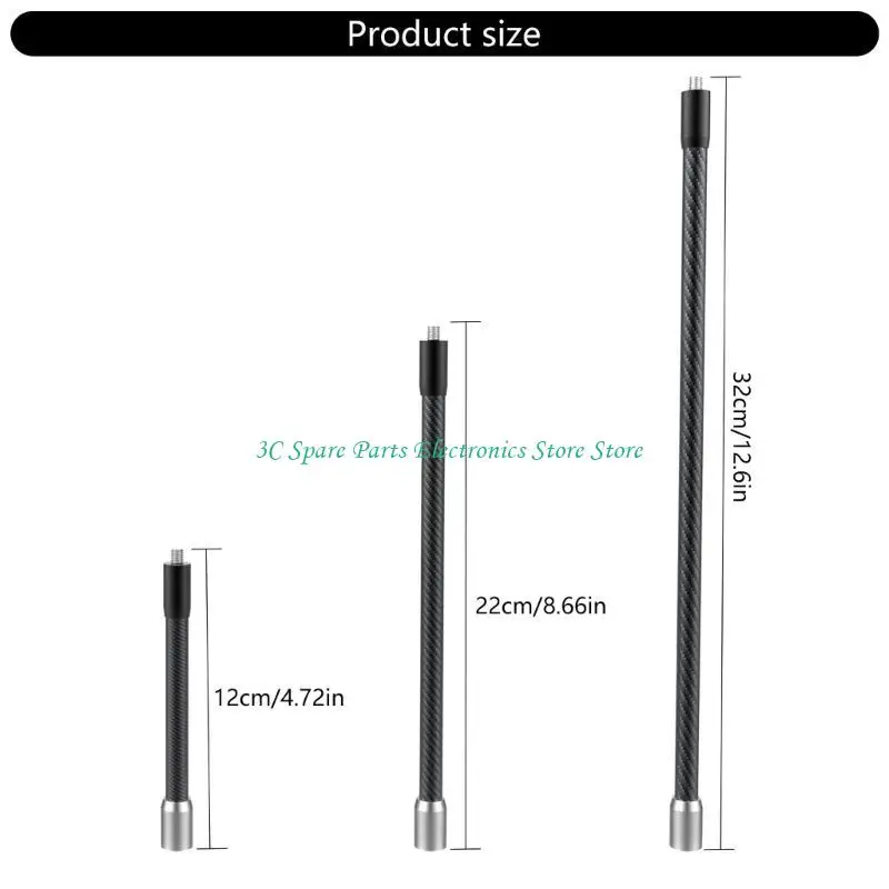 Perche Télescopique Fibre Carbone 10/20/30cm pour GoPro et Action Cam