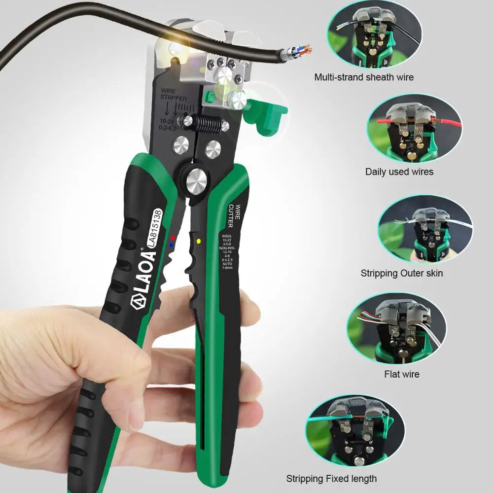 Automatic Wire Stripping Pliers Cutter Cable Terminal Crimping Electrician Tools