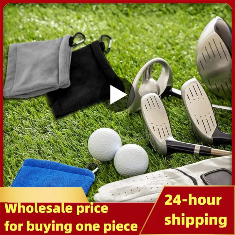 

Square Microfiber Golf Ball Cleaning Towel with Carabiner Hook Water Absorption Clean Golf Club for Head Wipe Cloth Clea