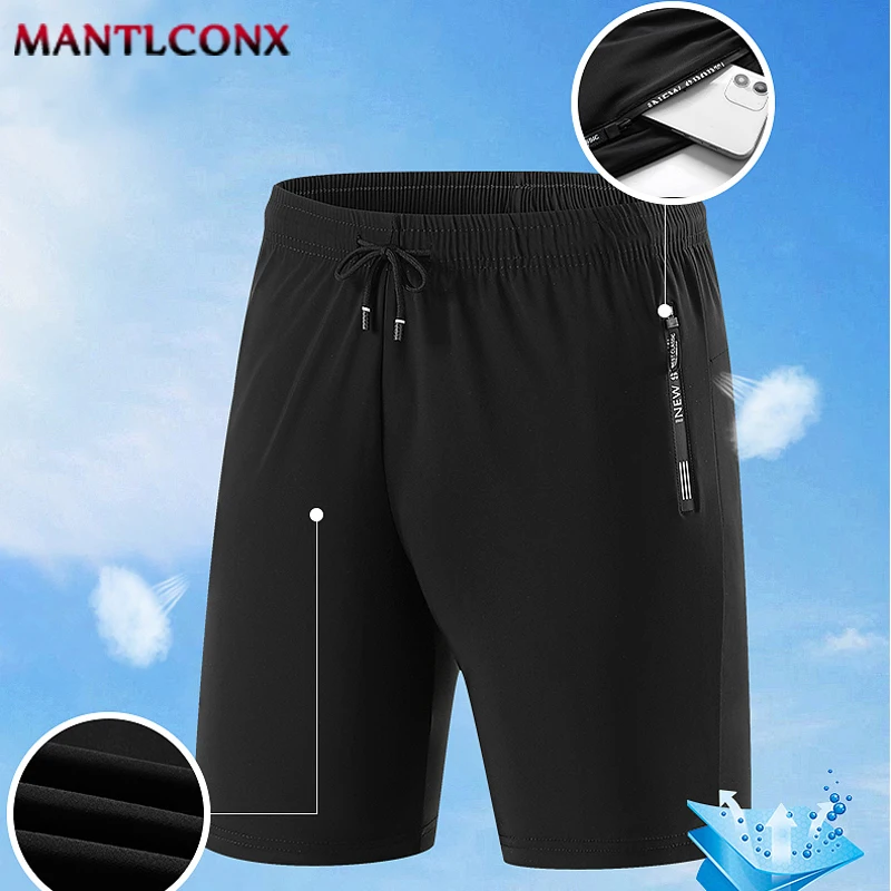 Quick Dry Bottom Sport Gym Fitness Beach Shorts Men Summer Thin Short Pants Running Sports Zipper Pocket Loose Short Sweatpants 3