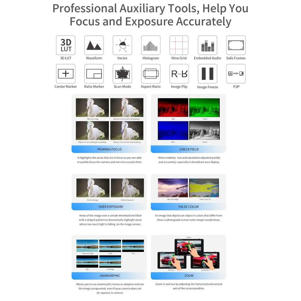 F6 Pro 5.5 Inch DSLR Camera Filed Monitor Touch Screen 1600nits Ultra Bright IPS