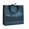Custom Shopping Bag with Ribbon Printed Logo Paper Manufactory Spot UV Square Size Luxury Black Offset Printing Coated Paper 3