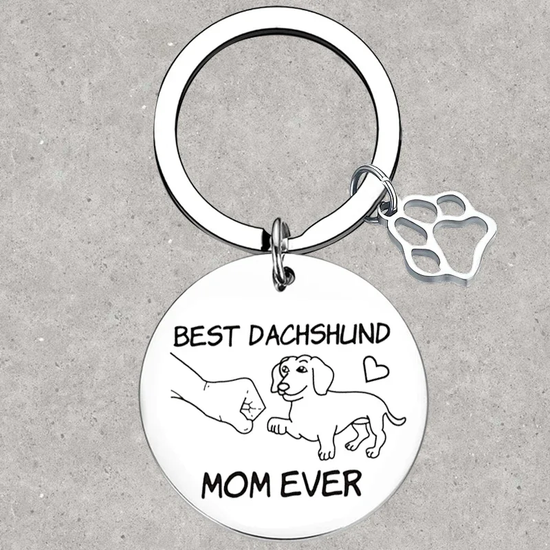 

Hot Dachshund Mom Keychain Dachshund Mom Ever Key Rings animal Dachshund Lover Gifts Dog Mom Jewelry