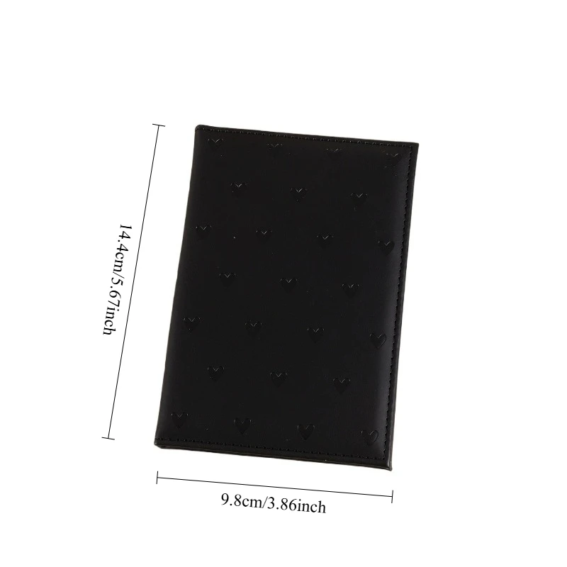 Chic Heart Print Passport Wallet – Stylish Leather Travel Accessory