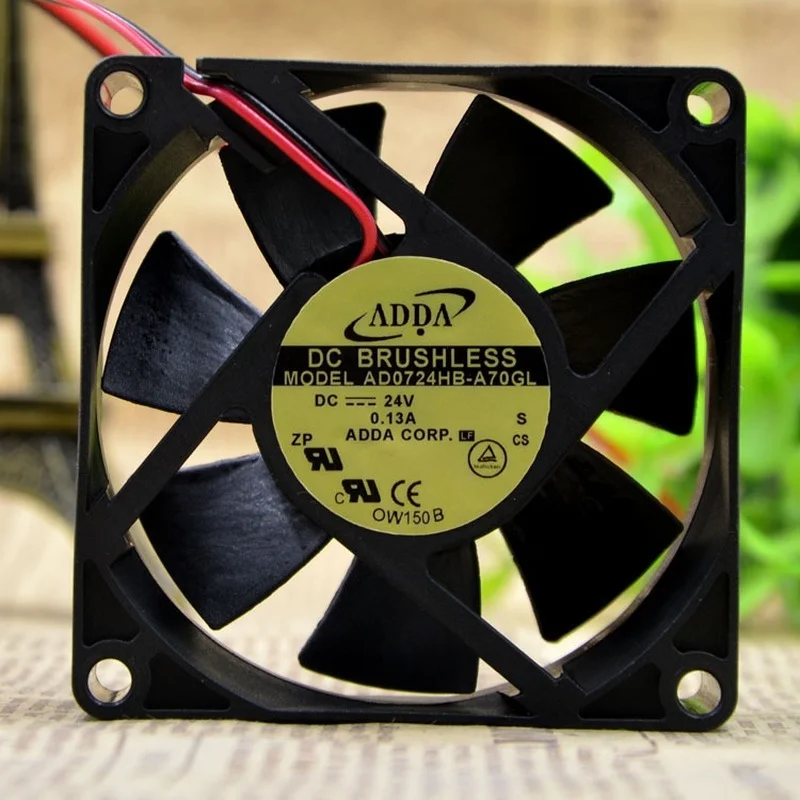 SSEA 새로운 더블 볼 냉각 팬 ADDA AD0724HB-A70GL 7CM 7025 24V 0.13A 70*70*25mm 인버터 냉각 팬