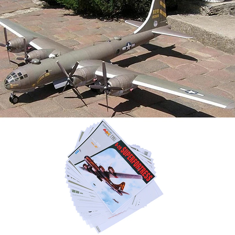 1:47 B-29 슈퍼 공중 요새 폭격기 항공기, DIY 3D 종이 모델 키트 장난감