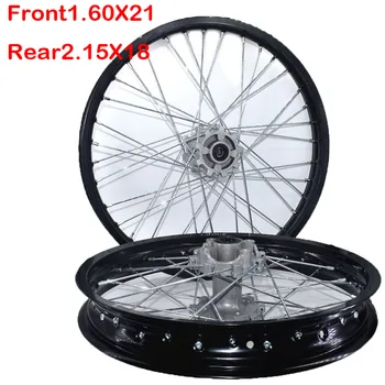 Motorcycle Front 1.60x21 inch and Rear 2.15X18 inch Rims Aluminum Alloy Wheel Rims for Motocross Kayo T2 Pit Bike Dit Bike