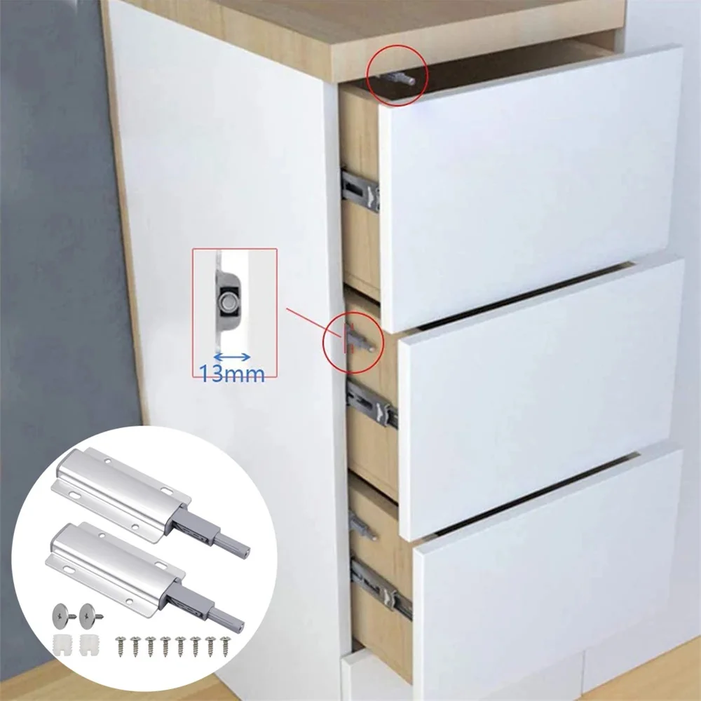 2/4/8PCS Push To Open System Damper For Cabinet Door Cupboard Catch For Home Kitchen Furniture Hardware Home Accessories magnetic cabinet catches door closer door catches magnetic cabinet latches cabinet door latch