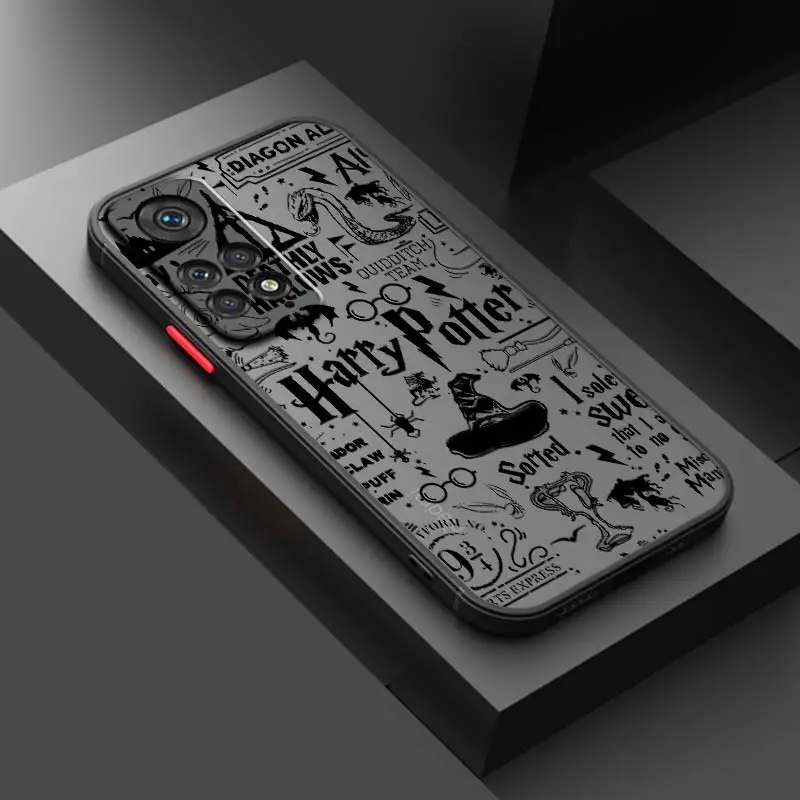 thumbnail image 1 of P-potters funda translúcida esmerilada para teléfono, anillo oscuro mágico para Redmi Note 12, 12S, 12T, 11, 11T, 11E, 10, 10S, 9, 9T, 8, 7 Pro Plus, 5G, 1 of 5