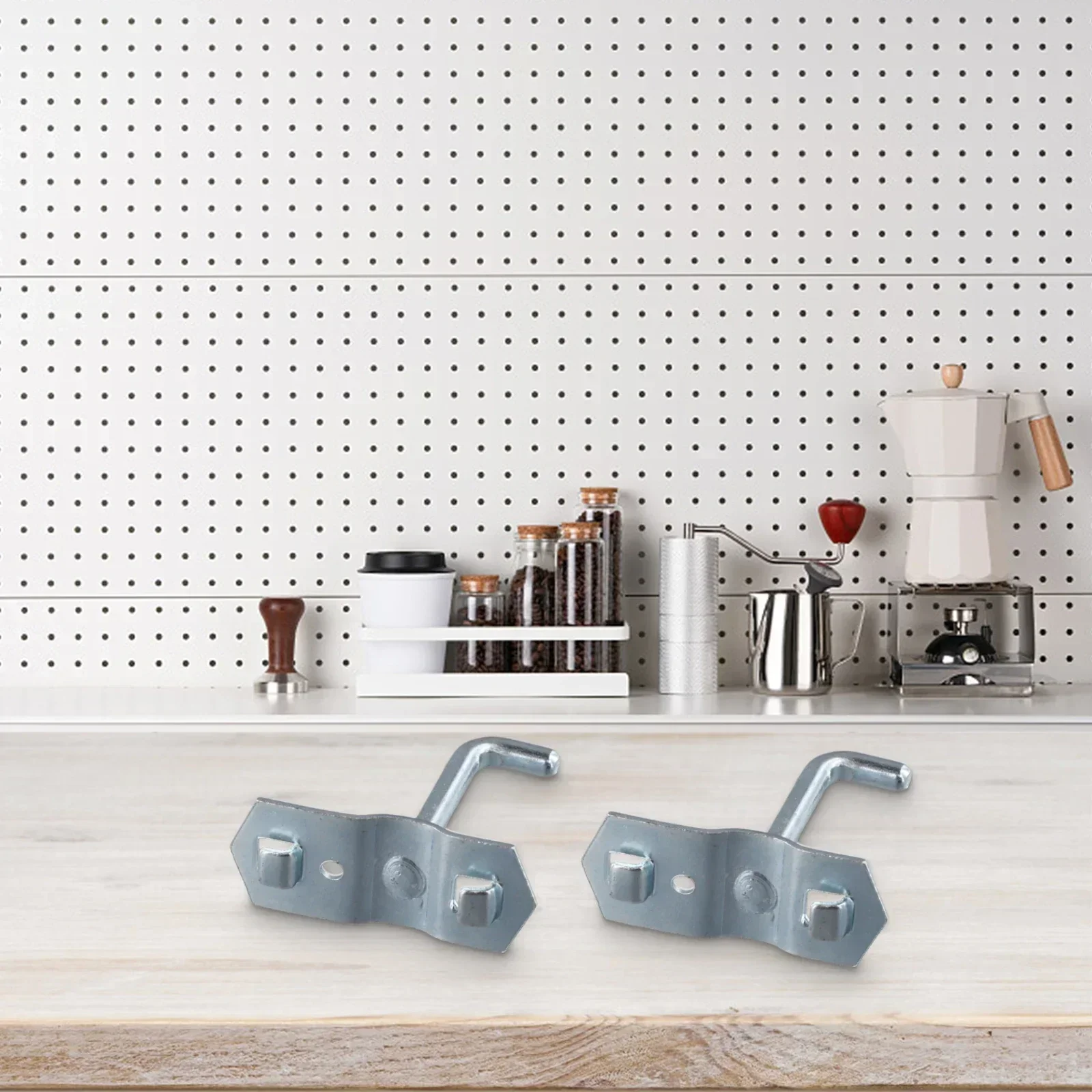 Tool Holder Set 10 Piece with 50mm Slanted Wall Hooks for Pegboards for Tools And Accessories Organization multifunctional hooks