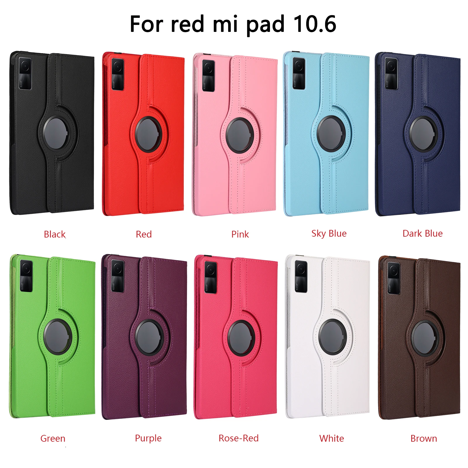 360 Degree Rotating PU Leather Tablet Protective Case with Folio Flip Stand Holder