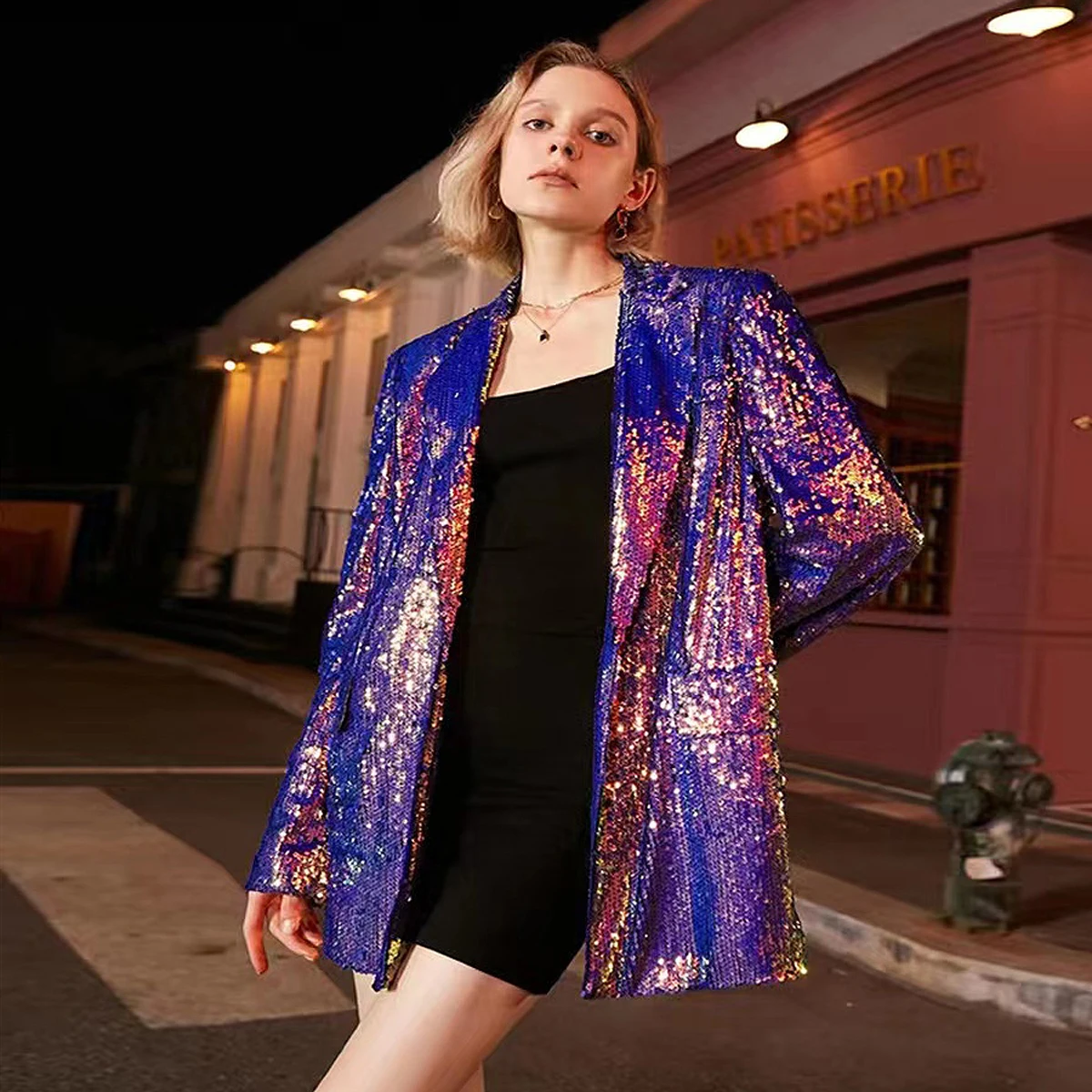 Sequin Blazer Side View
