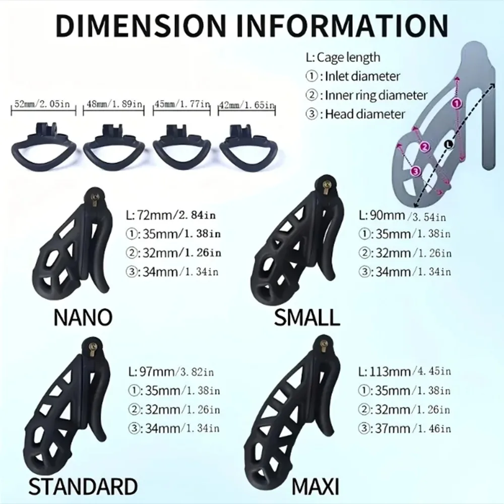 Male Resin Chastity Cage with 4 Size Ring Erotic Urethral Lock Device Cock Cage Adult Sex Toys for Men Penis Sleeve BDSM Toy