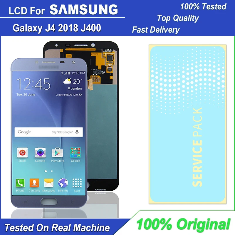 

ЖК-дисплей Super AMOLED 5,5 дюйма для Samsung Galaxy J4 2018, J400, J400F/DS, ЖК-дисплей с сенсорным экраном и дигитайзером в сборе для Galaxy J4 2018