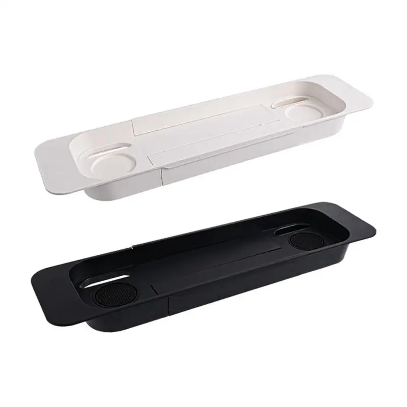 

Bathtub Trays for Tub Drain Bathtub Shelf Retractable bathtub Waterproof Bath Organizer Tablet Shampoo Candle Book Storage